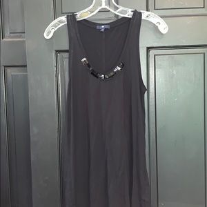 Gap black embellished tank top small